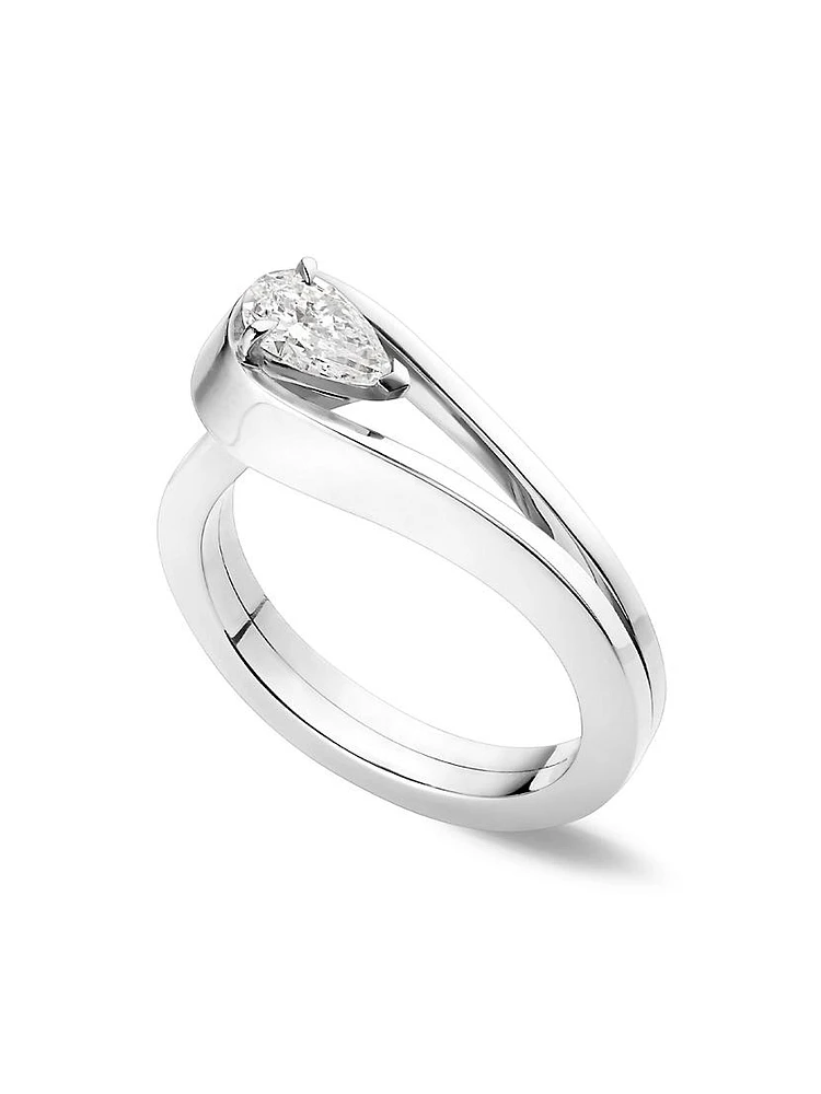 Serti Inversé 18K White Gold & Diamond Ring