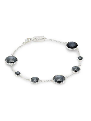 Lollipop® Sterling Silver, Hematite & Hematite Doublet Link Bracelet