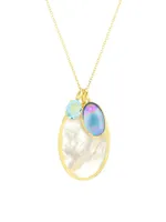Rock Candy® 18K Yellow Gold & 3 Mixed-Stone Pendant Necklace