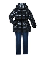 Girl's Soho Belted Down Mid-Length Jacket