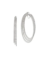 Sterling Silver & Cubic Zirconia Triple-Hoop Earrings