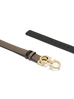 Gancini Adjustable Cut-to-Size Reversible Hammered Leather Belt