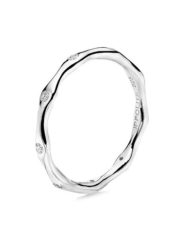 Stardust Sterling Silver & 9-Diamond Station Ring