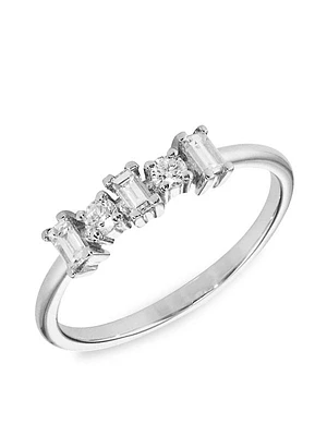 Baguette 18K White Gold & Diamond Ring