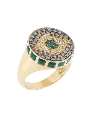 Evil Eye 18K Yellow Gold & Multi-Stone Dawn Chevalier Ring