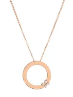 Love In Verona 18K Rose Gold & Diamond Flower Circle Of Life Pendant Necklace