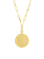 Venetian Princess 18K Yellow Gold & Diamond Satin Medallion Necklace