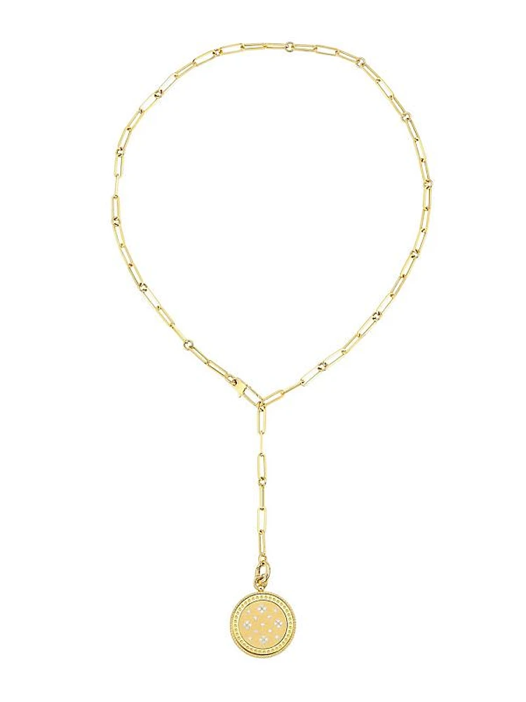 Venetian Princess 18K Yellow Gold & Diamond Satin Medallion Necklace