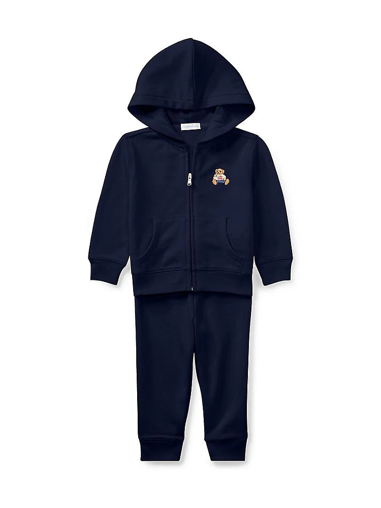 Baby Boy's 2-Piece Atlantic Terry Zip-Up Hooded Sweater & Joggers Set