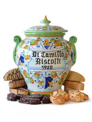 Montelupo Leaf Ceramic Jar & Biscottis