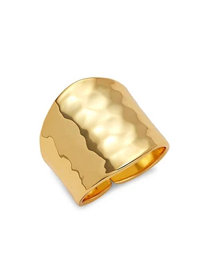 Hammered 22K Goldplated Adjustable Dome Ring