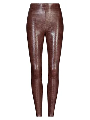 Faux-Leather Croc Leggings