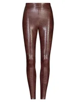 Faux-Leather Croc Leggings