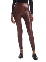 Faux-Leather Croc Leggings