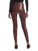 Faux-Leather Croc Leggings