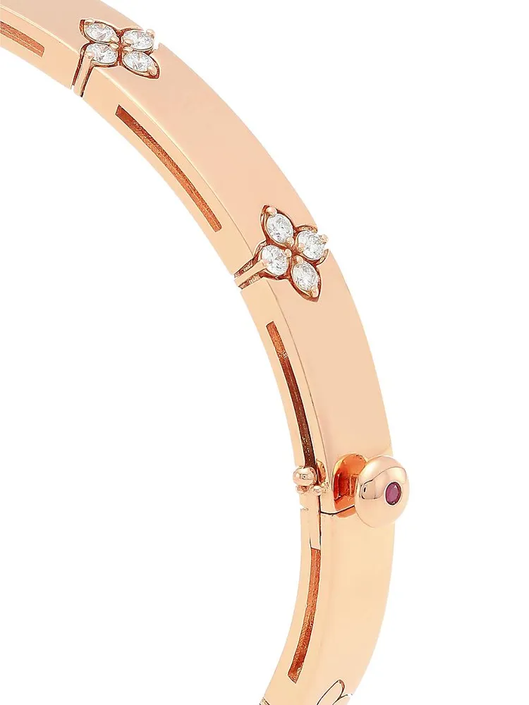 Love In Verona 18K Rose Gold & Diamond Bangle Bracelet