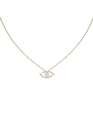 Lucky Eye 18K Rose Gold & Diamond Pendant Necklace