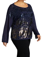 Elegante Arabesca Sequin Sweater