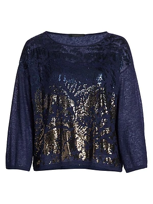 Elegante Arabesca Sequin Sweater