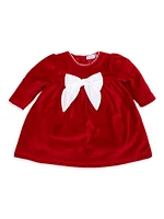 Baby Girl's Here Comes Santa Claus Velour Dress