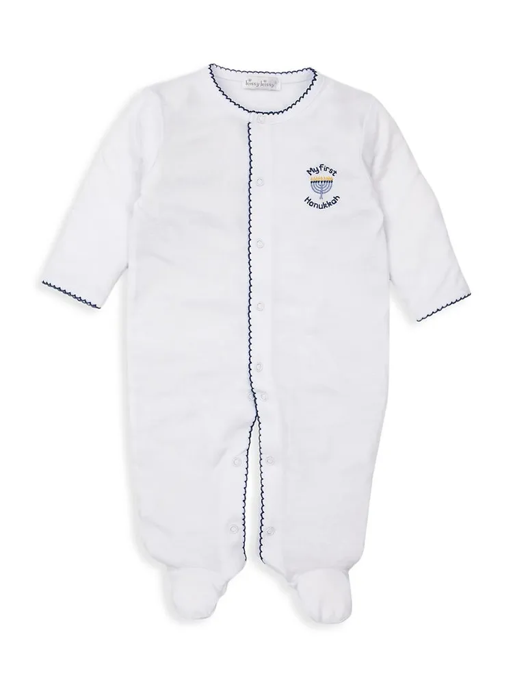 Baby's My 1st Hanukkah Embroidered Footie