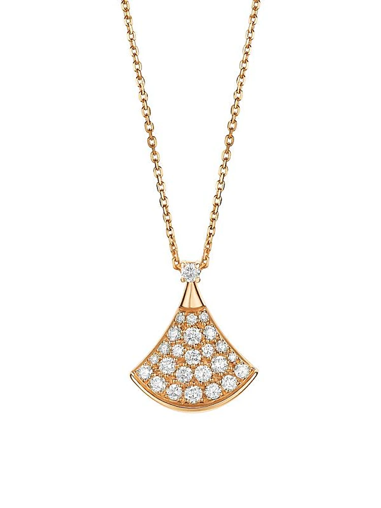 Divina 18K Yellow Gold & Pavé Diamond Pendant Necklace