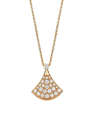 Divina 18K Yellow Gold & Pavé Diamond Pendant Necklace