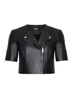 Kirsi Short-Sleeve Leather Jacket