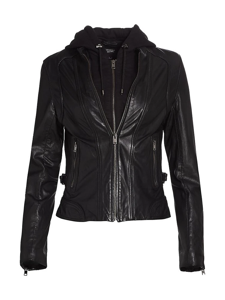 Arlette Leather Biker Jacket