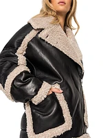 Lisa Faux Fur Leather Jacket