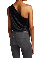 Darby One-Shoulder Silk Bodysuit