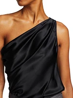 Darby One-Shoulder Silk Bodysuit