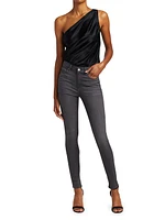Darby One-Shoulder Silk Bodysuit