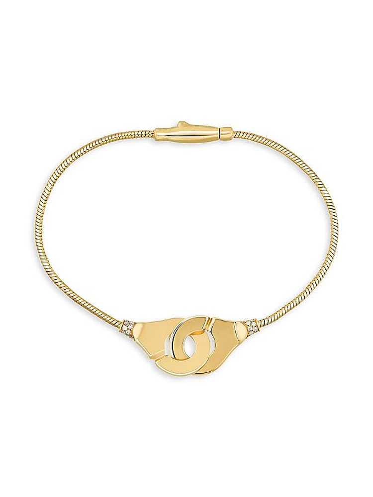 Menottes 18K Yellow Gold & Diamond Snake-Chain Bracelet