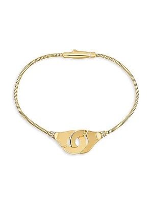 Menottes 18K Yellow Gold & Diamond Snake-Chain Bracelet