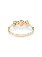 Baguette 18K Yellow Gold & Diamond Ring