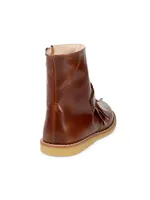 Girl's Tassel Leather Boots