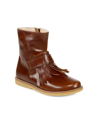 Girl's Tassel Leather Boots