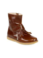 Girl's Tassel Leather Boots