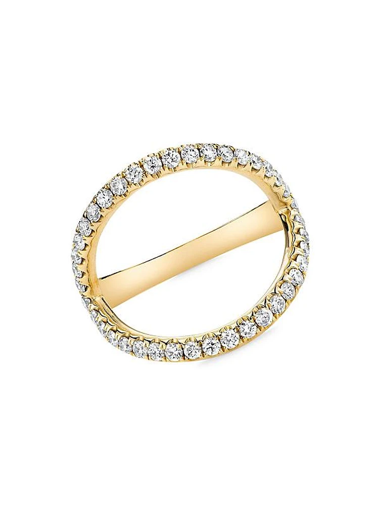 18K Yellow Gold & Diamond Arc Ring