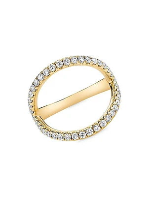 18K Yellow Gold & Diamond Arc Ring