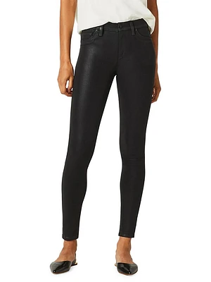 Barbara High-Rise Stretch Coated Skinny Ankle Jeans