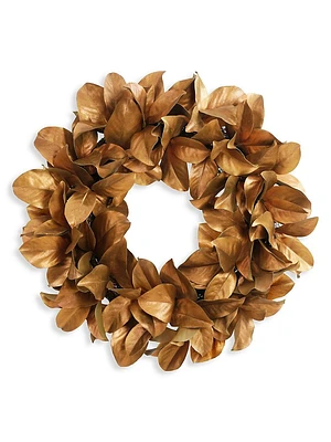 Holiday Magnolia Gold Leaf Wreath