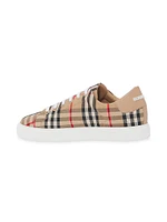 Albridge Check & Leather Low-Top Sneakers