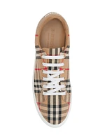 Albridge Check & Leather Low-Top Sneakers