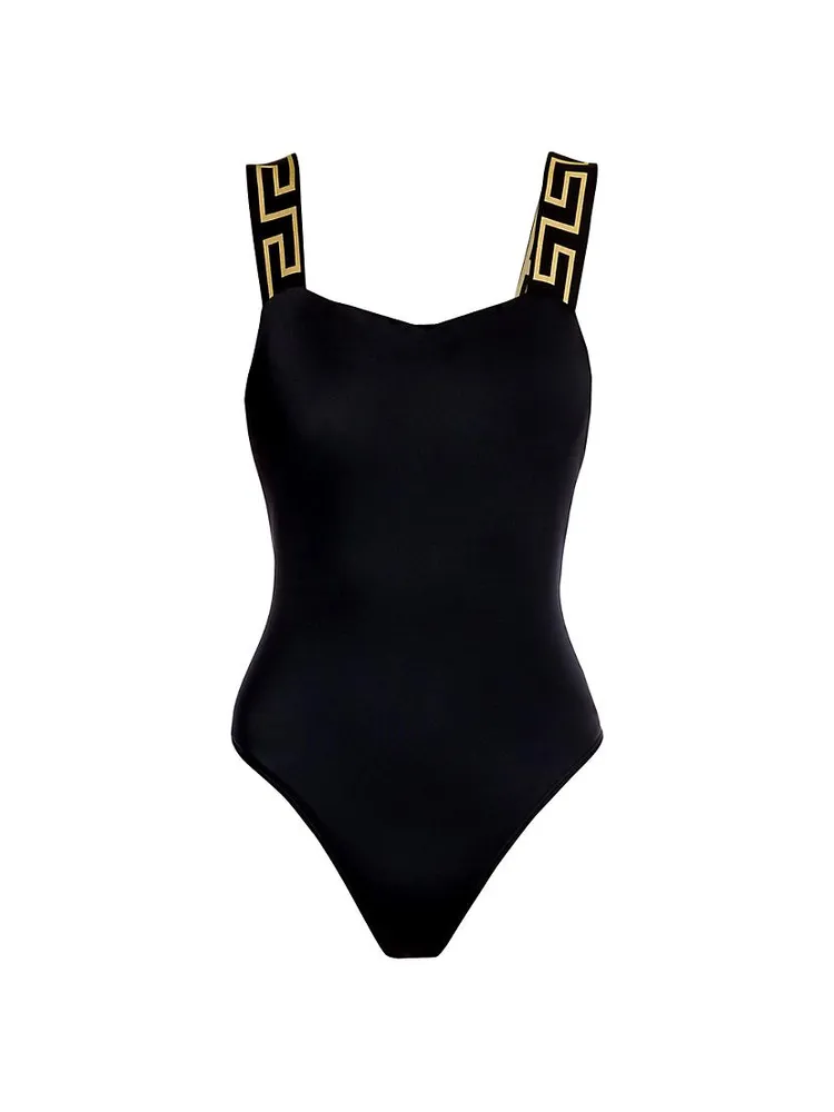 Greca Border One-Piece Swimsuit