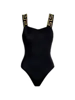 Greca Border One-Piece Swimsuit