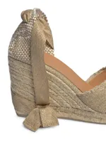 Bluma 80MM Linen Espadrille Wedge Sandals