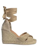 Bluma 80MM Linen Espadrille Wedge Sandals