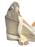 Chiara Satin Platform Wedge Espadrilles